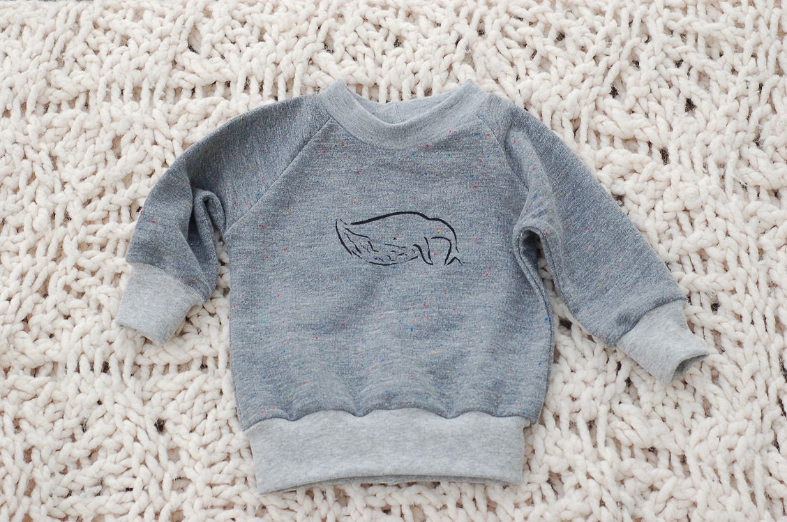 Gray Whale Sweatshirt - handmade, boy, girl, baby, infant, shirt, clothing