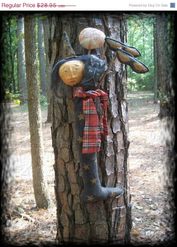 CustomerAppreciation Sale Primitive Halloween Witch Stocking