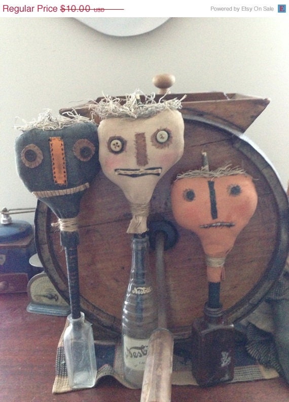 CustomerAppreciation Sale Primitive Halloween Pumpkin Crock Sticks ready to ship