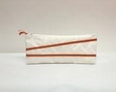 Recycled Sail Zippered Pouch/Clutch - Orange Stripes