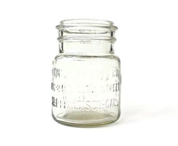 Antique Embossed Jar San Francisco Bean Cakes
