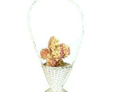 White Wicker Floral Basket