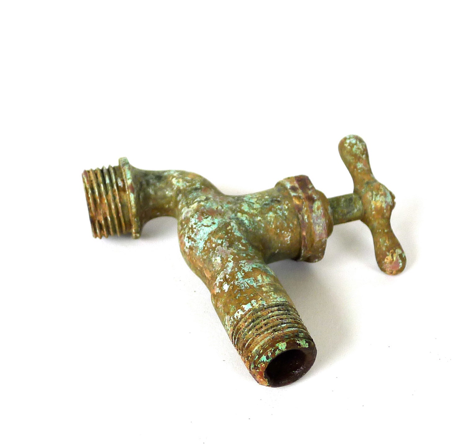 Brass Water Spigot with Green Patina - marybethhale
