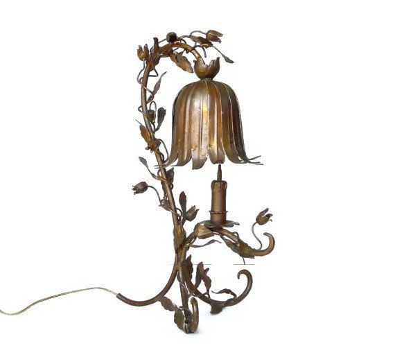 Garden Fairy Flower and Vines Metal Lamp