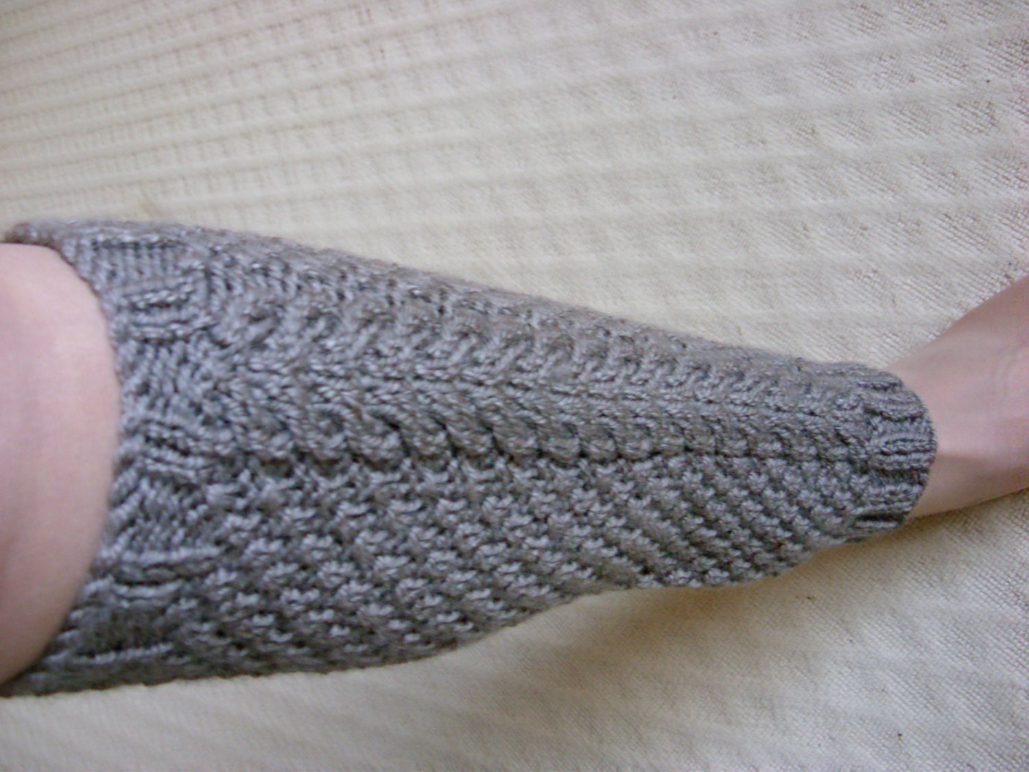 Mink Brown Cable Legwarmers-Ready to Ship