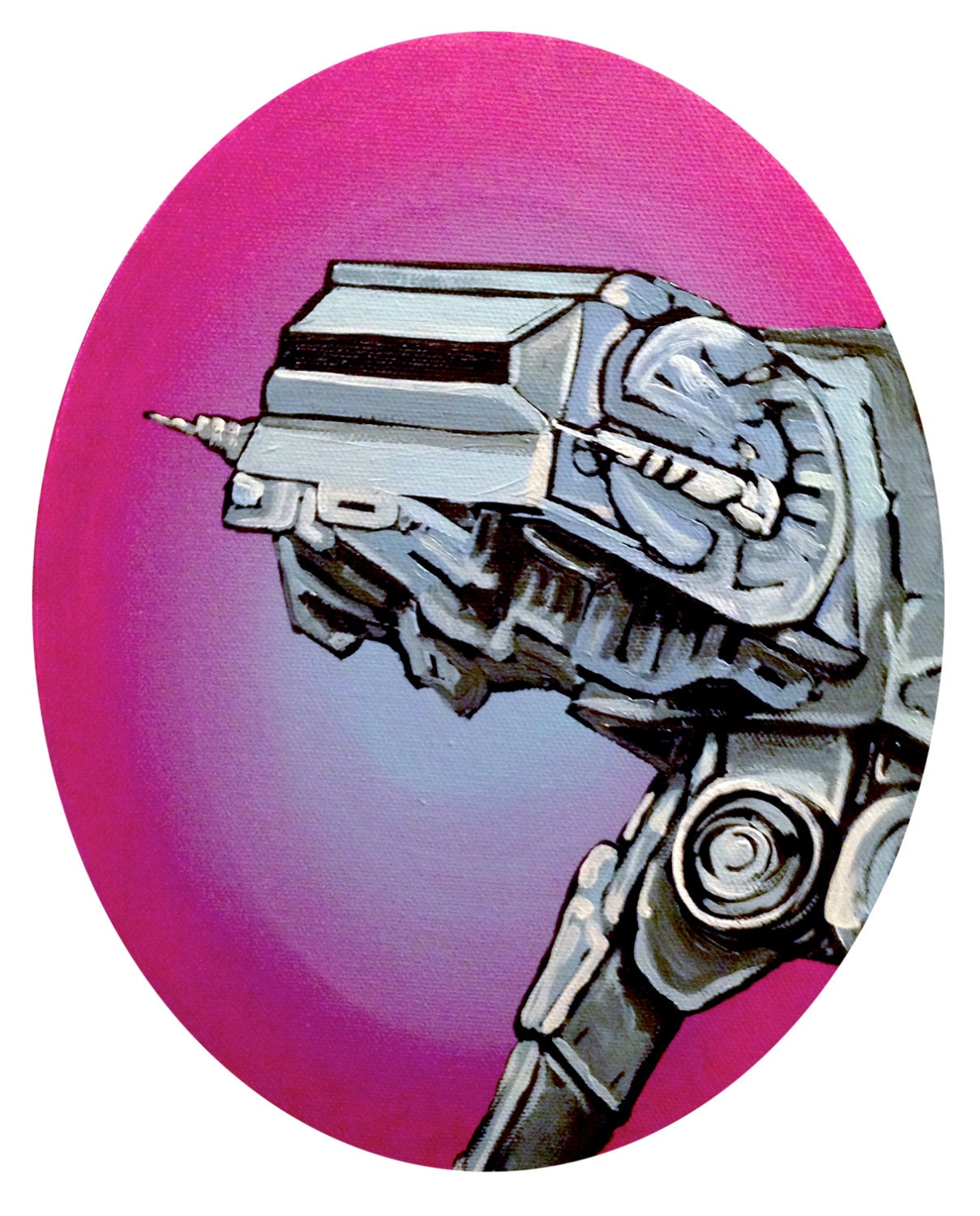ATAT Walker on Pink- Digital PRINT 8.5x11 from original Painting