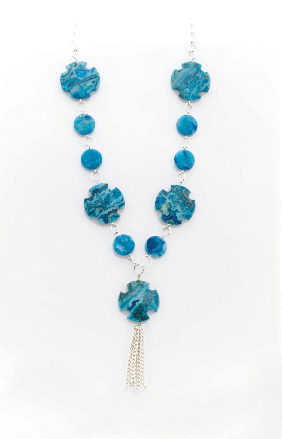 Crossroads blue and silver necklace necklace