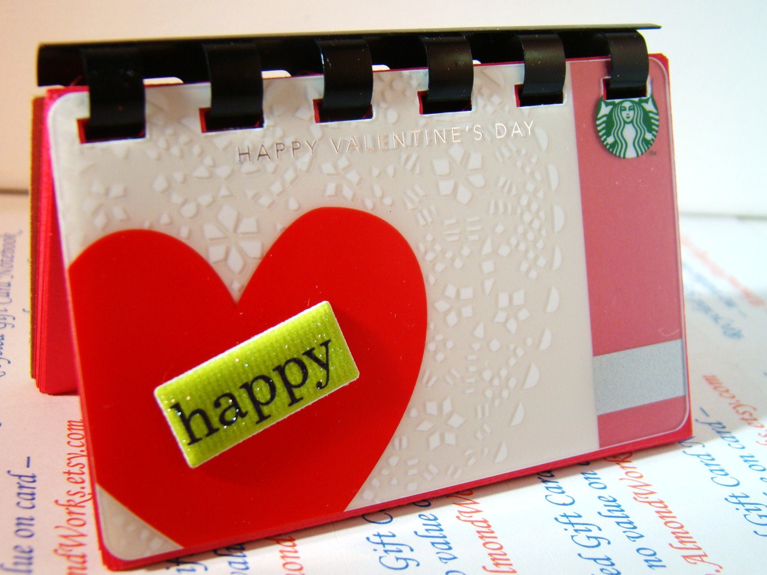 uPcYcled Starbucks Giftcard Notebook  ---  No value on card