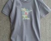 custom state toddler tee, asphalt grey, infant onesie, organic camera, minnesota MN