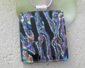 Glorious Rainbow Necklace - Dichroic Glass Jewelry - Fused Glass Jewelry  -  Fused Dichroic Glass Jewelry  052213p100