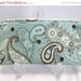 Anniversary Sale Paisley Zippered Pouch Robins Egg Blue Brown