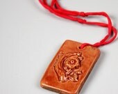 Blood Red Ceramic Porcelain Ume Necklace