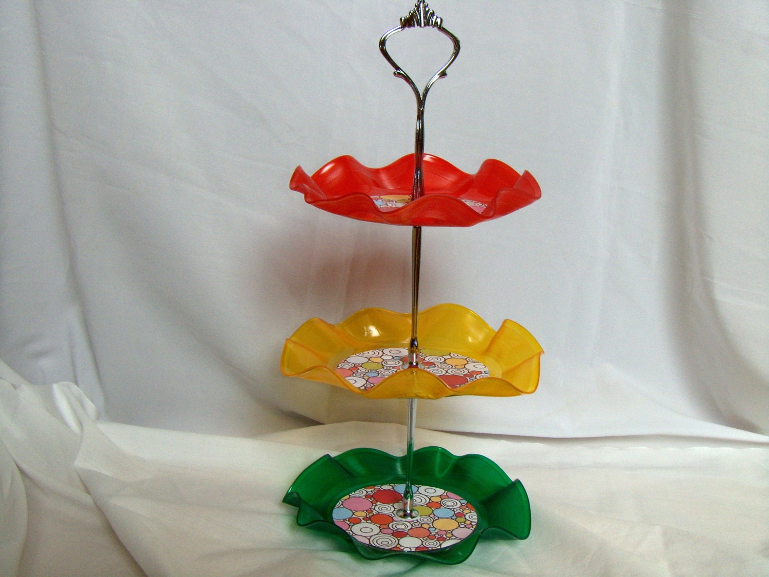 Jewelry Box Accessory Stand - 3 Tier - Vinyl Records - Recycled - Desk Organizer - Candy Dish