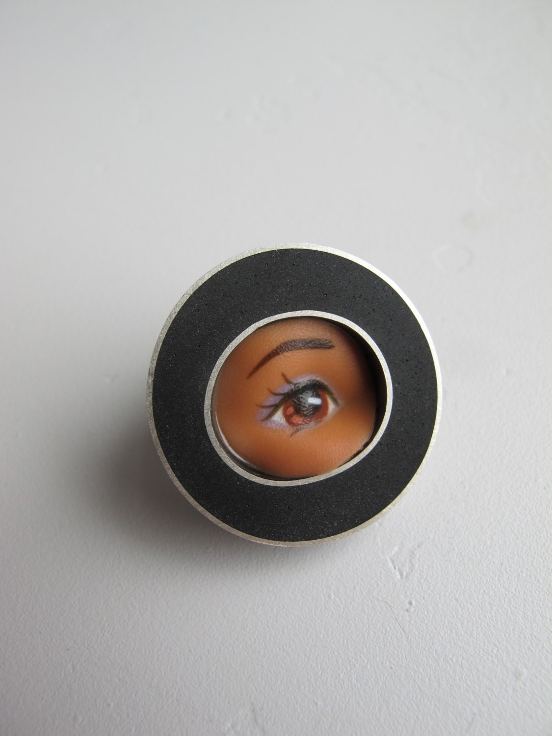 Barbie Doll Eye Pin with Black Resin