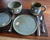 Hand thrown stoneware Zombie Place Setting