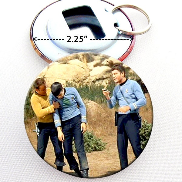 Star Trek Crew Bottle Opener 2.25 Button with Keyring