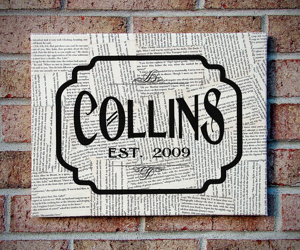 Custom Family Name Canvas Art - Personalized Gift, Wedding Gifts, Family Name Sign - Custom Typography