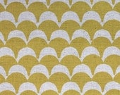 Kokka Japanese Fabric Stamped Ellen Luckett Baker - Scallops - yellow - fat quarter