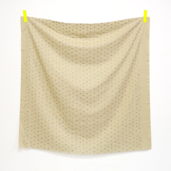 Nani Iro Kokka Pocho Metallic Japanese Fabric - beige with silver dots