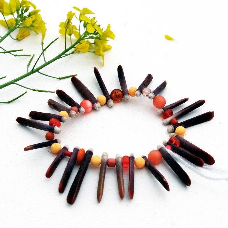 Sea Urchin Spikes, A Stretch Bracelet, 3-Large