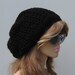 Solid Black Zig Zag Dread Tam Hippie Dreadlock Hat Slouchy Beanie