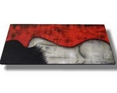huge 48"x24" original painting abstract woman portrait red art Colleen Winning The Colleen Art Studio