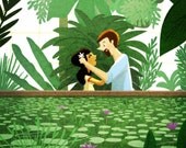Couples Gift, Love Art, Wall Art Print, Wedding Gift - "Be in my heart" - Art Print 13x19