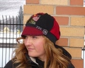 Jax Hats made from upcycled sweater in Black and red