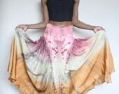 Vintage 80s SILK Full Circle Dip Died Skirt