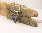 Heart Necklace, Valentine Heart Jewelry Heart Pendant Handmade Chain  OOAK