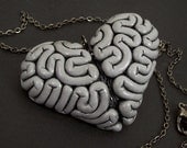 I Heart Brains Necklace in Gray Matter