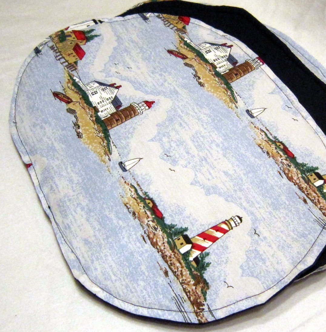 Nautical Placemats, Set of 4 Lighthouses Handmade  by Sewinggranny