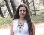 Warrior Princess Necklace - Big Statement piece with Metal and Enamel