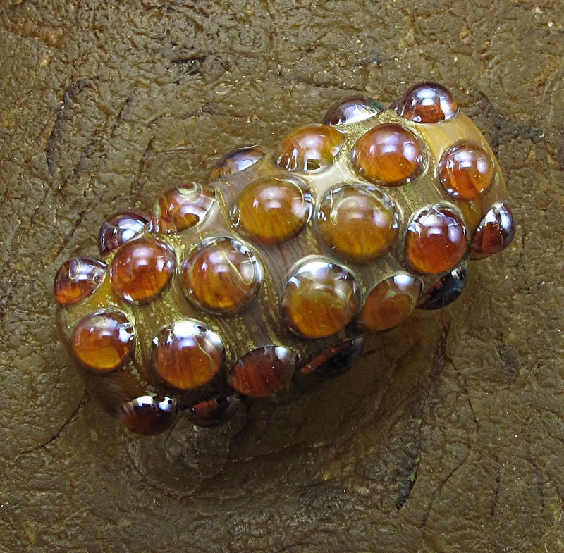 Handmade Lampwork Glass Focal Bead -Dots- by Jason Powers SRA