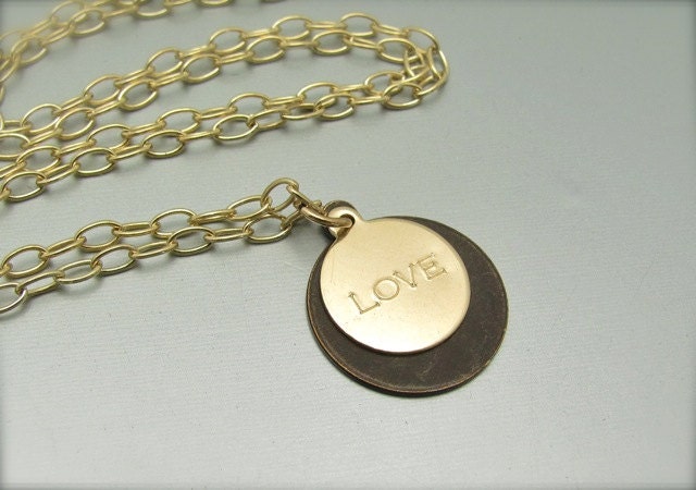 Gold Love Necklace Modern Minimal Gold 14K Gold Fill Chain Valentine Wedding Bridesmaid Jewelry