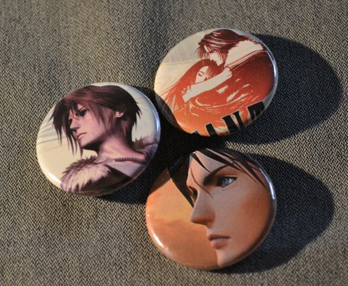 Squall from Final Fantasy VIII - 1.25 inch pinbacks - set of 3