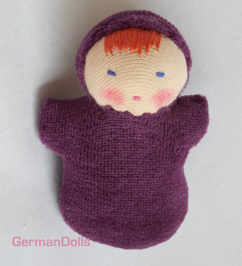 purple Baby - Pocket doll made in the Waldorf Tradition