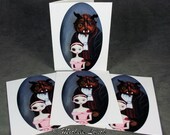 Beauty & the Beast 4 Blank Pop Surrealism Fairy Tale Note Cards