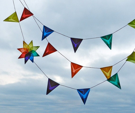 Nine-foot Rainbow Kite Paper Banner with Rainbow Star