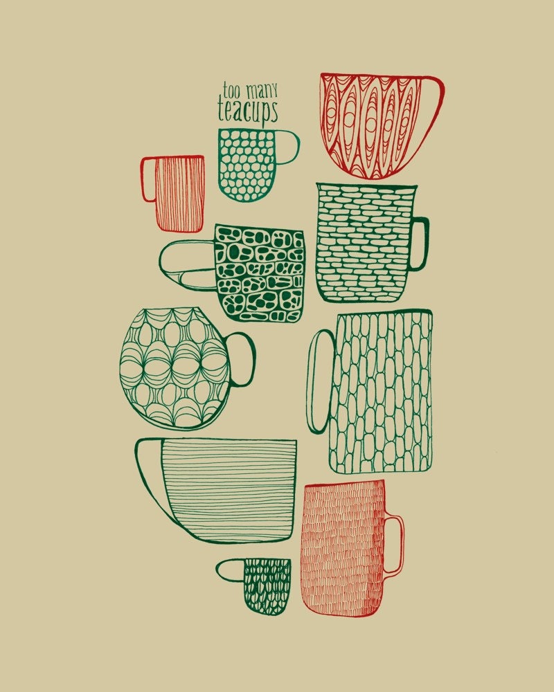 too many teacups (11x13,75 inches)