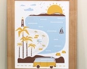 Goin' to the Beach - Hand Printed Silkscreen Print/Poster - Hero Design Studio