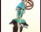 Koi Fish Courage Necklace AA Recovery 12 Step Alcoholics Anonymous FrEe sHiP