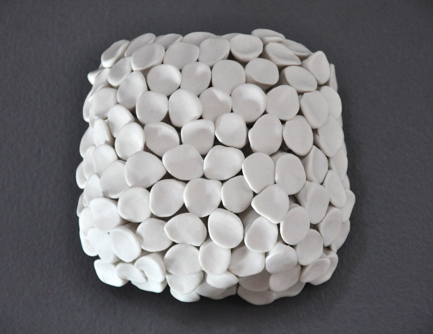 Tiny Wall Tile - Fungi - Porcelain Textured Wall Tile Organic Modern Wall Art Sculpture