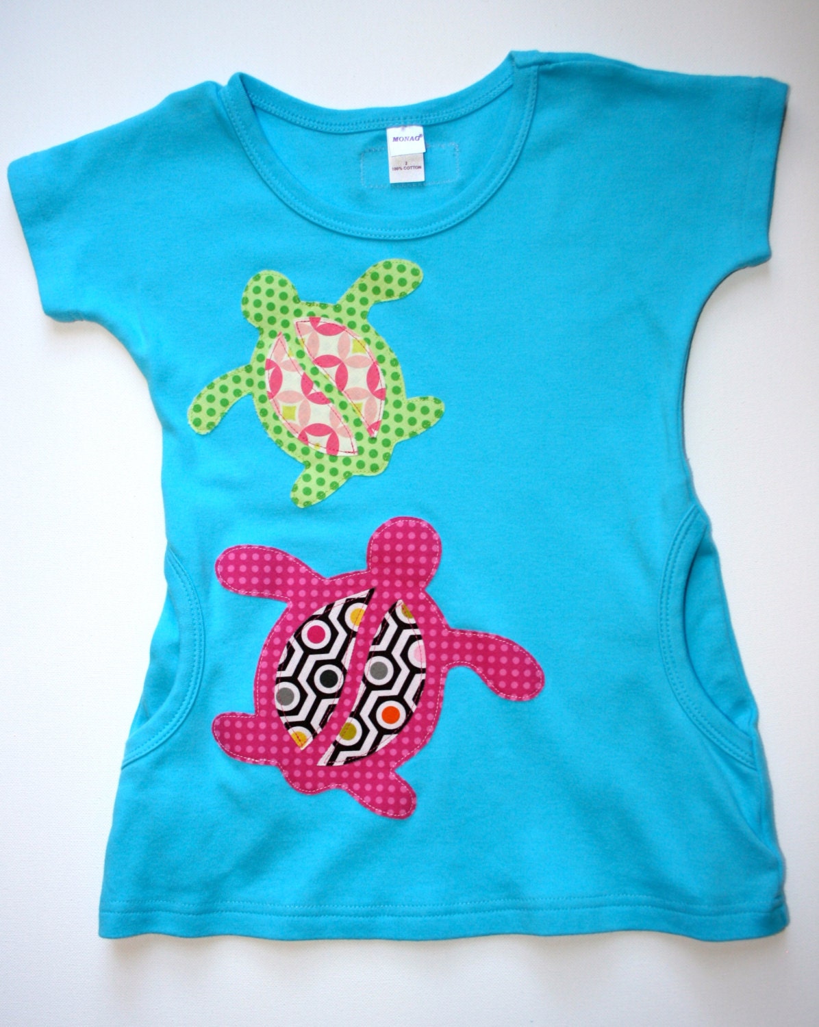 Turtle Tshirt Tunic Dress - Blue 2T