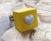Love Cubed Wooden 3D Ring