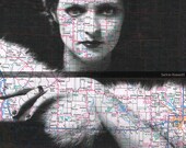 Fathers Day. gift,Map Prints. Book Pages.Beauty Woman ,Vintage Photo, Paper , home decor, buy 3 get 1 FREE.affordable art.mixed media.mom