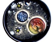 Planets Ceramic Necklace in Black and Gray