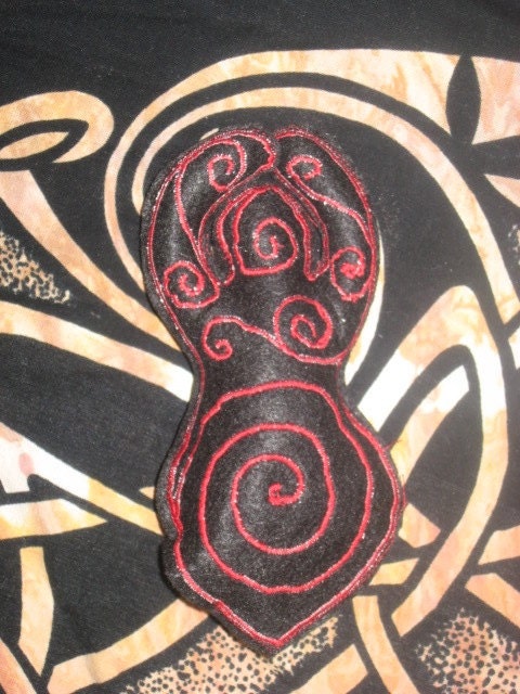 Goddess Doll with Red Spirals
