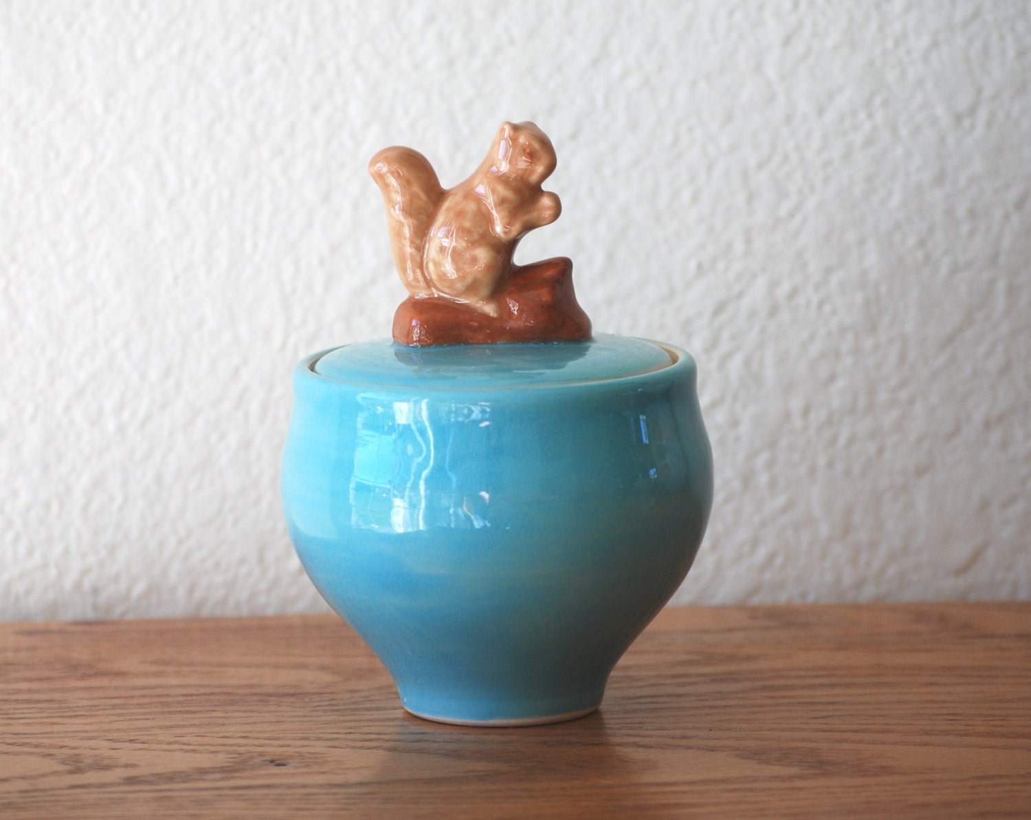 Squirrel Jar in Retro Aqua