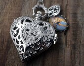 Custom Heart Pocket Watch Necklace - Silver - Customized with Your Photograph - Valentines Day Gift for Mom, Wife, Bridesmaids, Sister